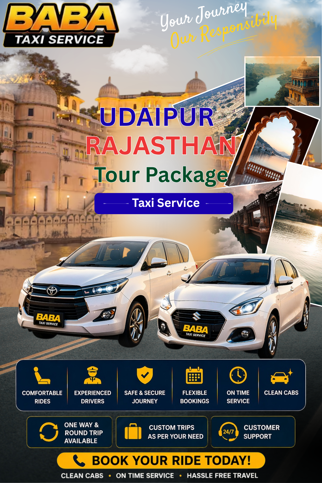 Udaipur Rajasthan tour package – private AC cab multi-city circuit
